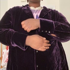 Plus size vintage velvet button down